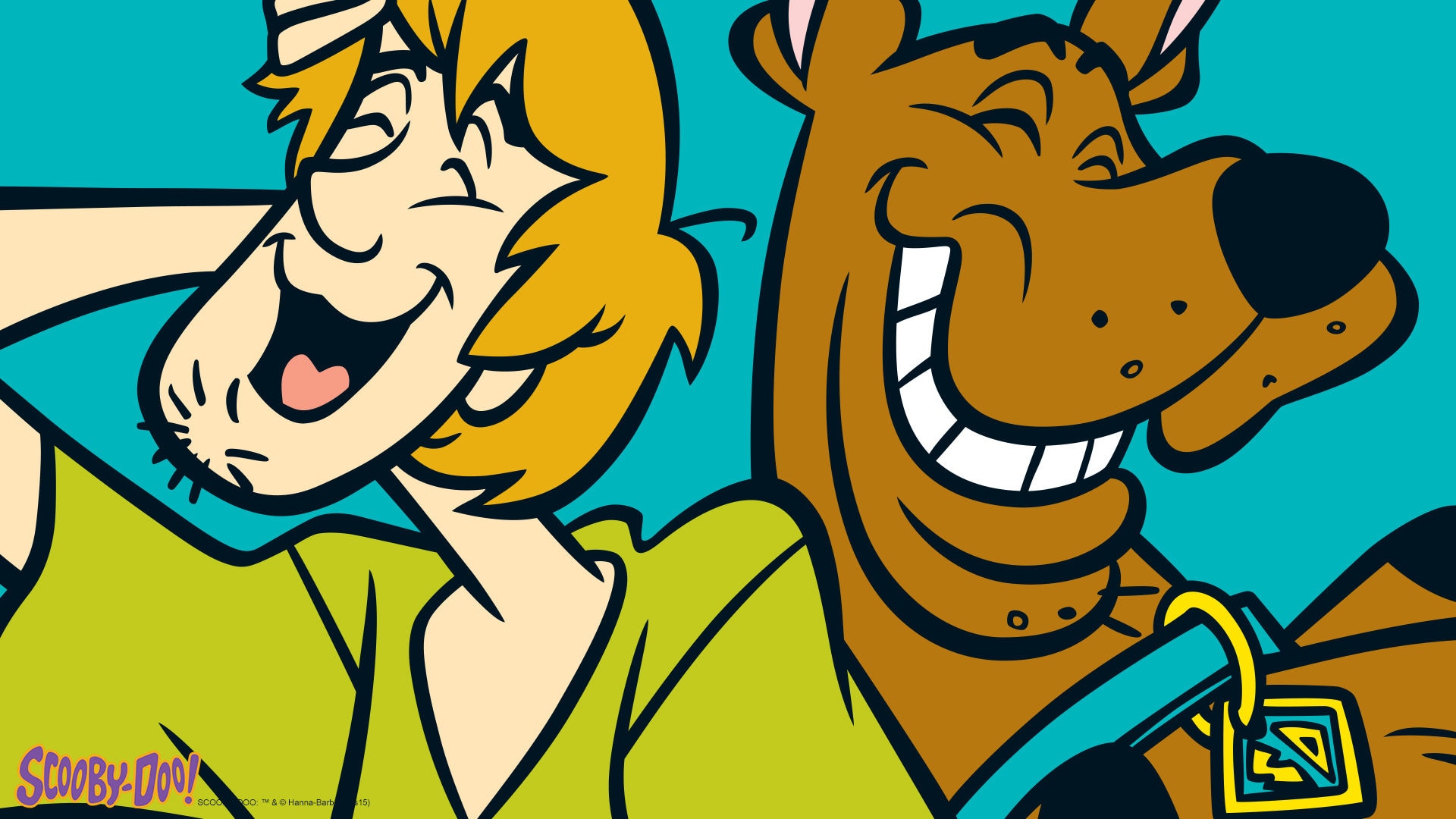 Shaggy and Scooby Doo share a laugh