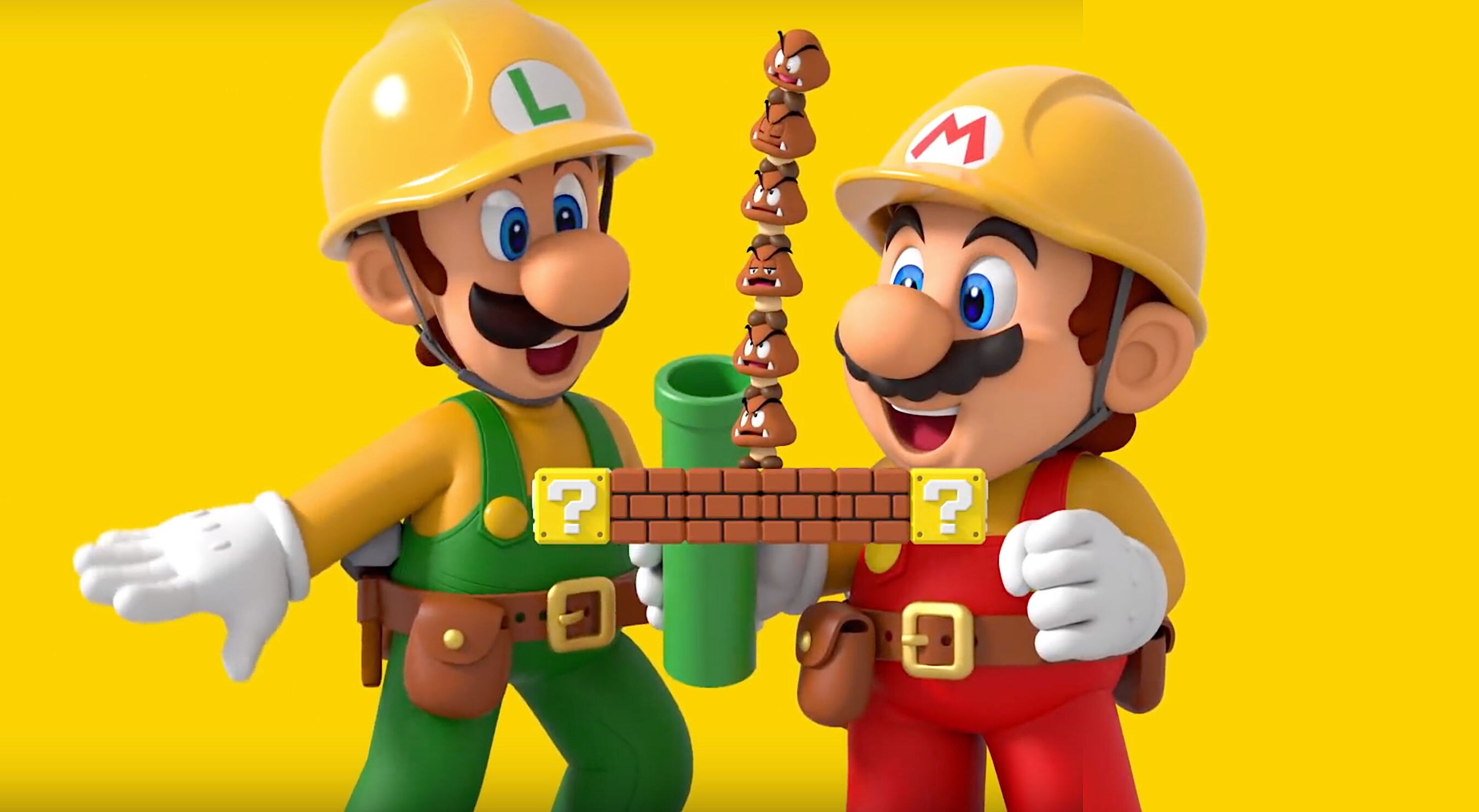 Luigi and Mario in Super Mario Maker 2