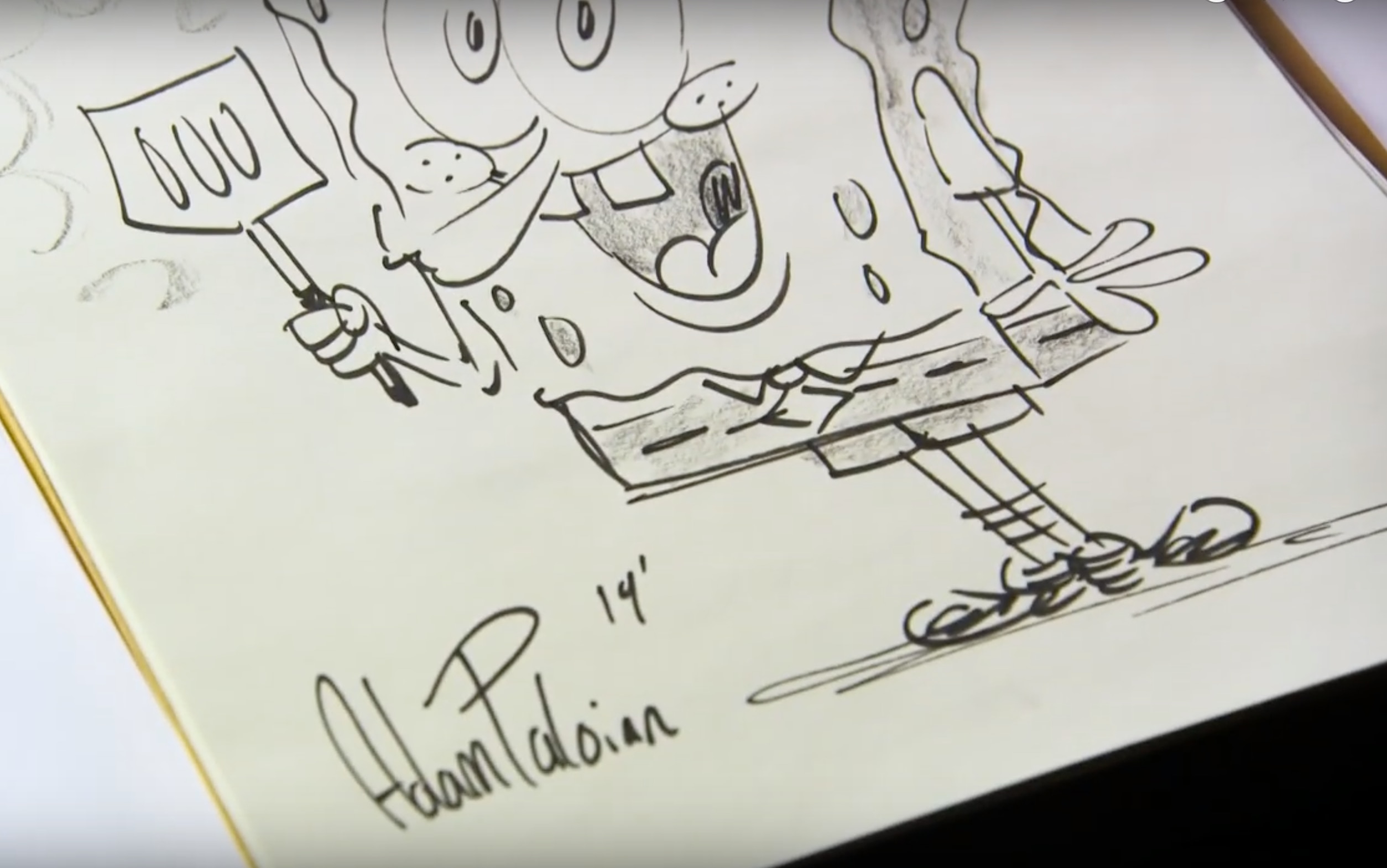 Adam Paloian drawing Spongebob