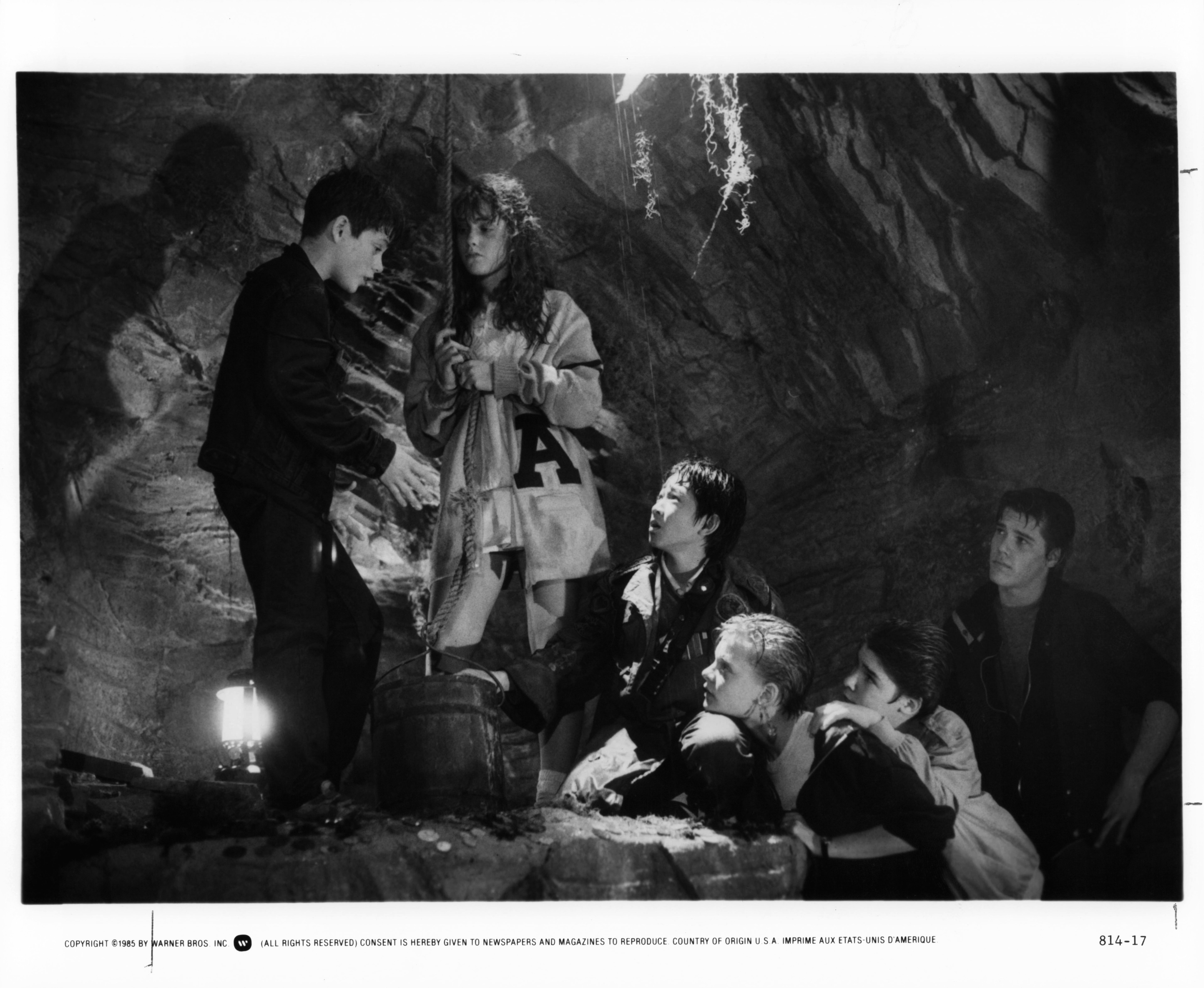 Black and white still image from The Goonies