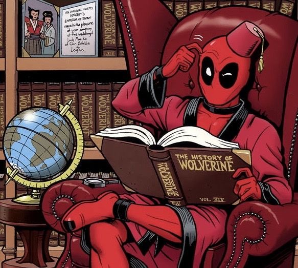 Deadpool reading comics