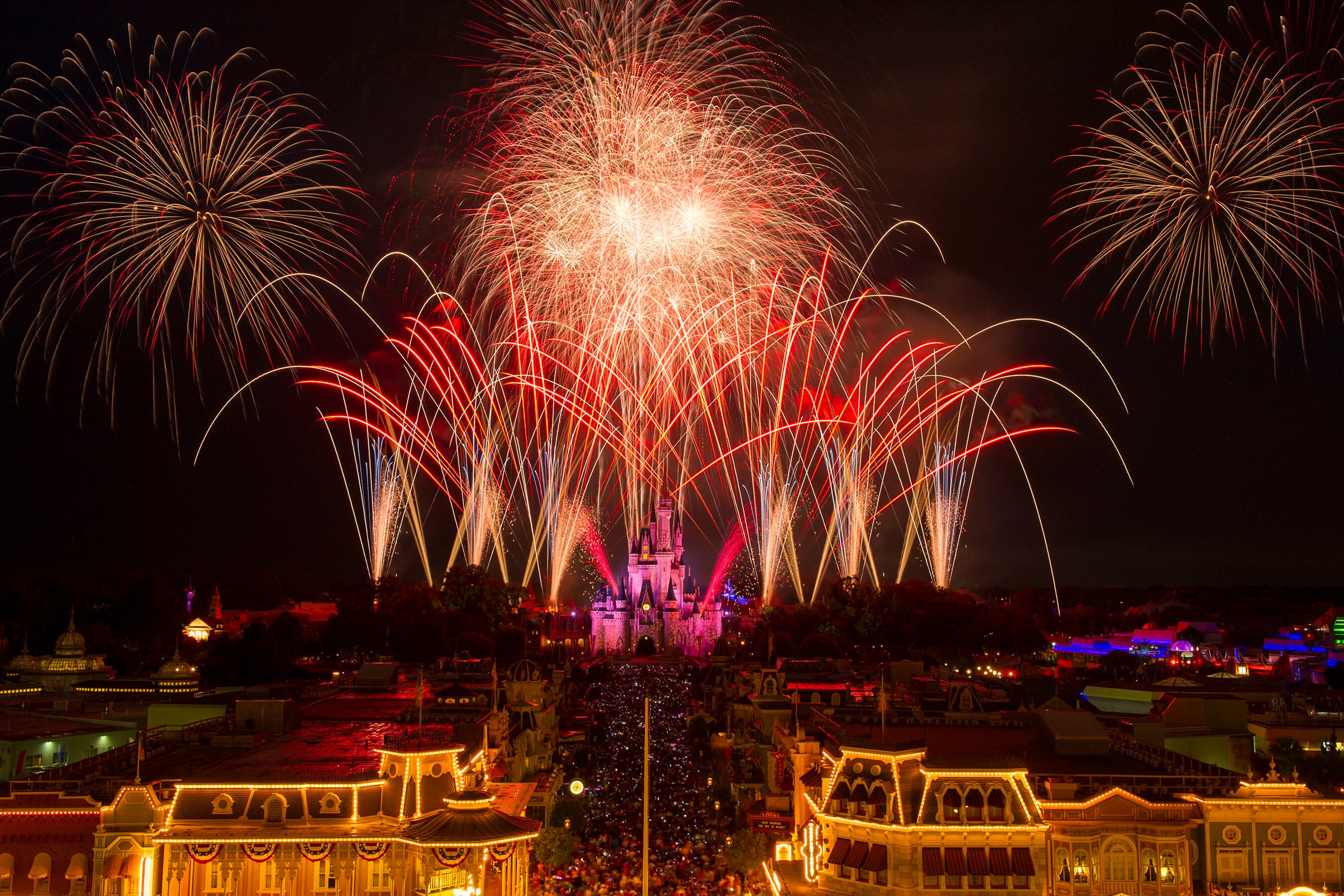 Fireworks over Cinderella Castle at Walt Disney World