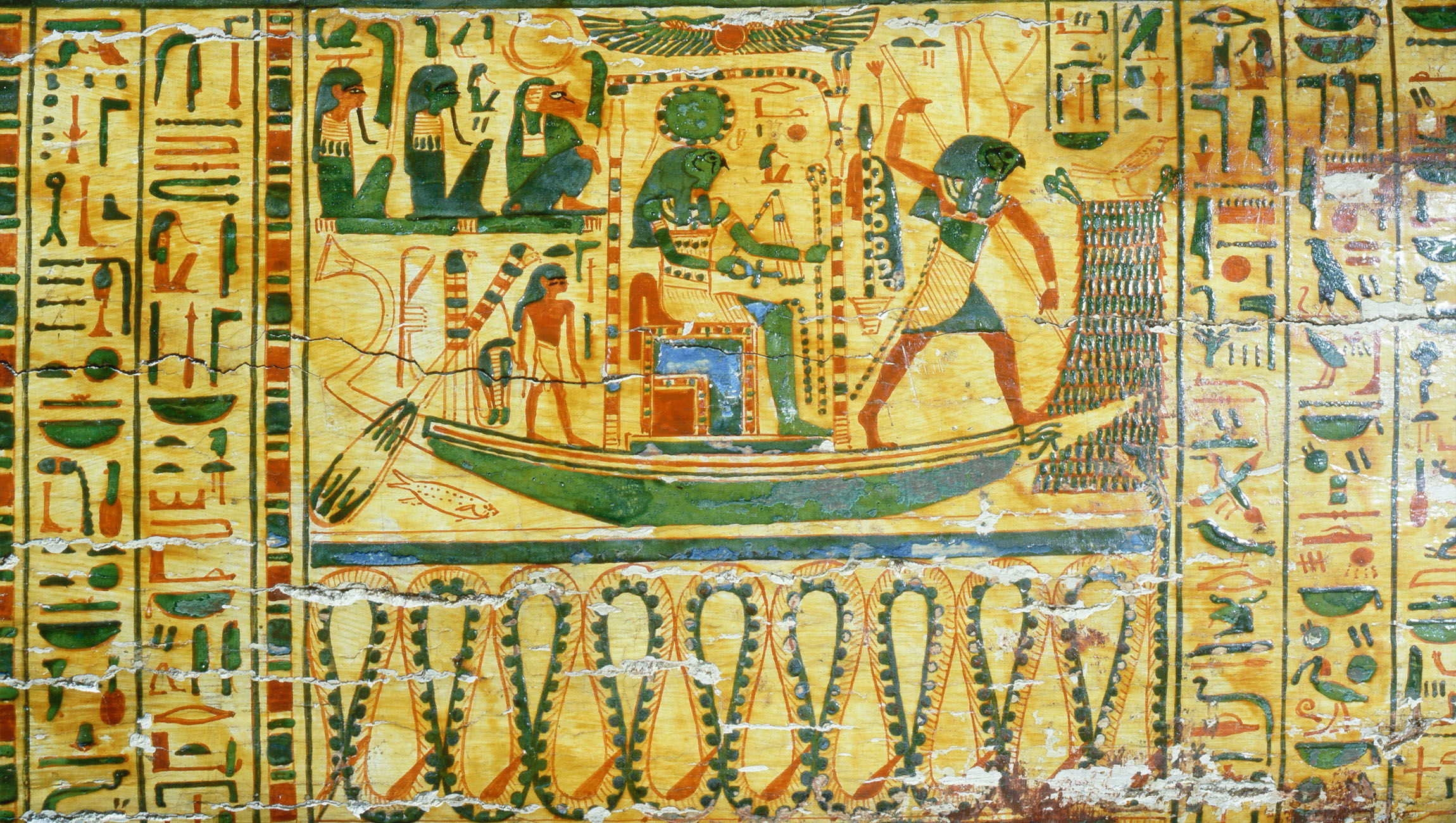 Вода древнего египта. Египетские фрески Апоп. Древний Египет Ладья Амон ра. Фрески древний Египет Ладья.