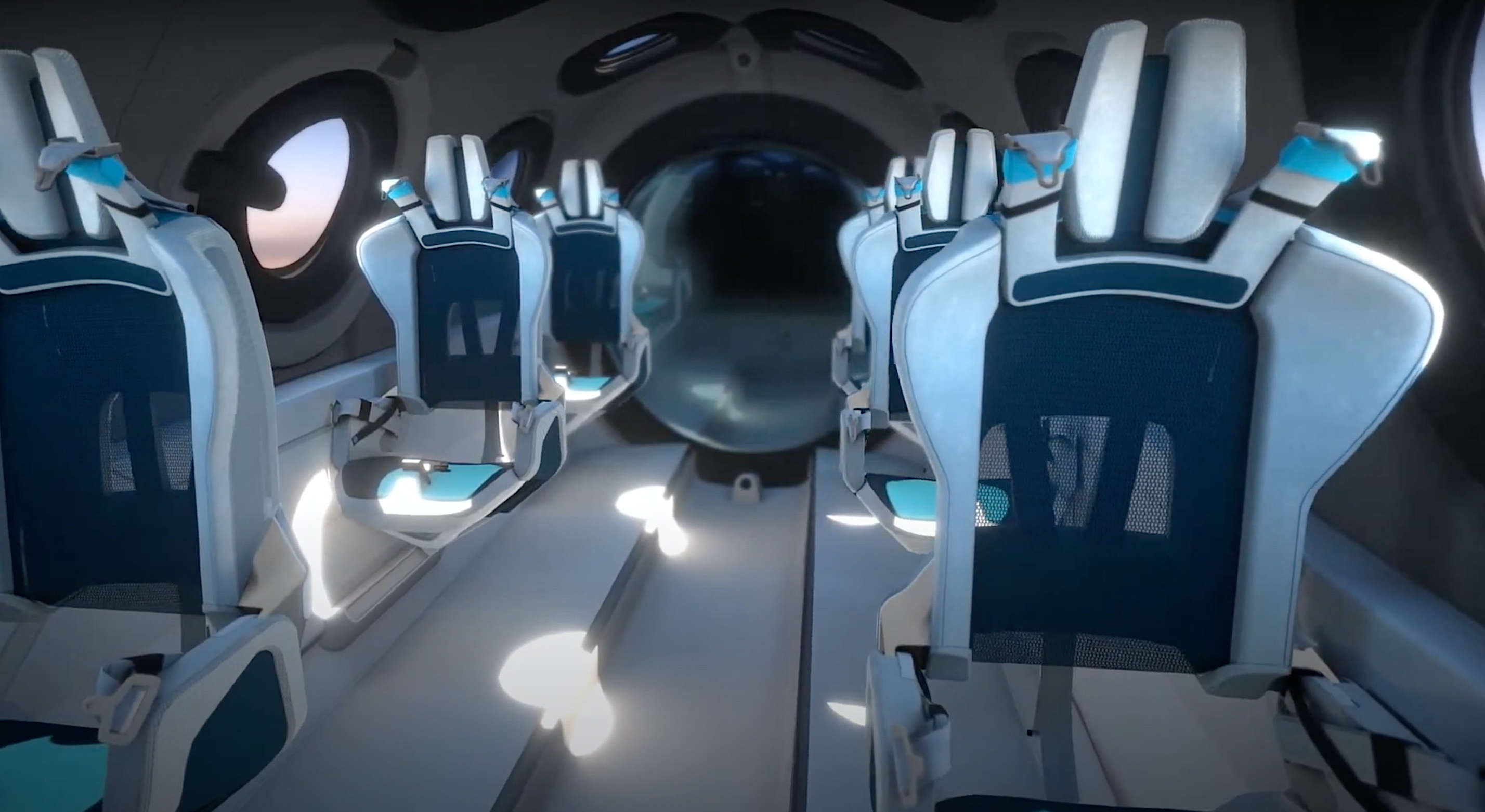 Virgin Galactic SpaceShipTwo Unity cabin interior