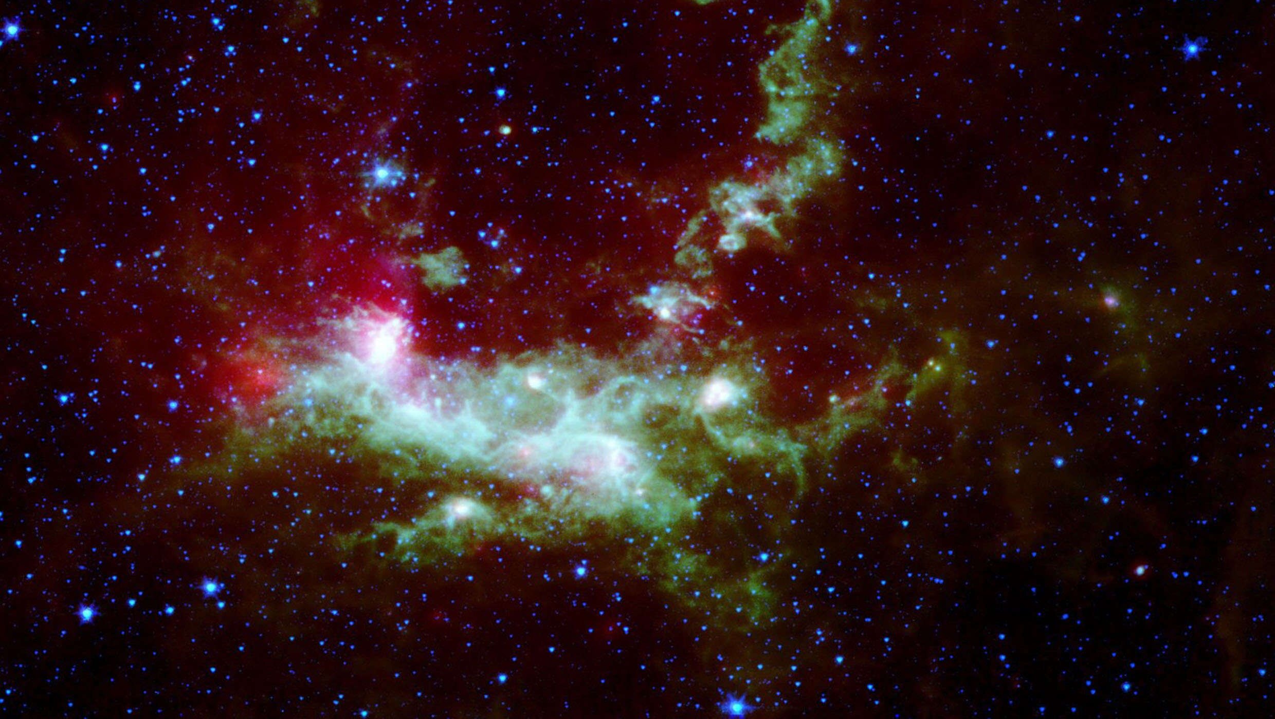 NASA image of star formation in galaxy Henize 206
