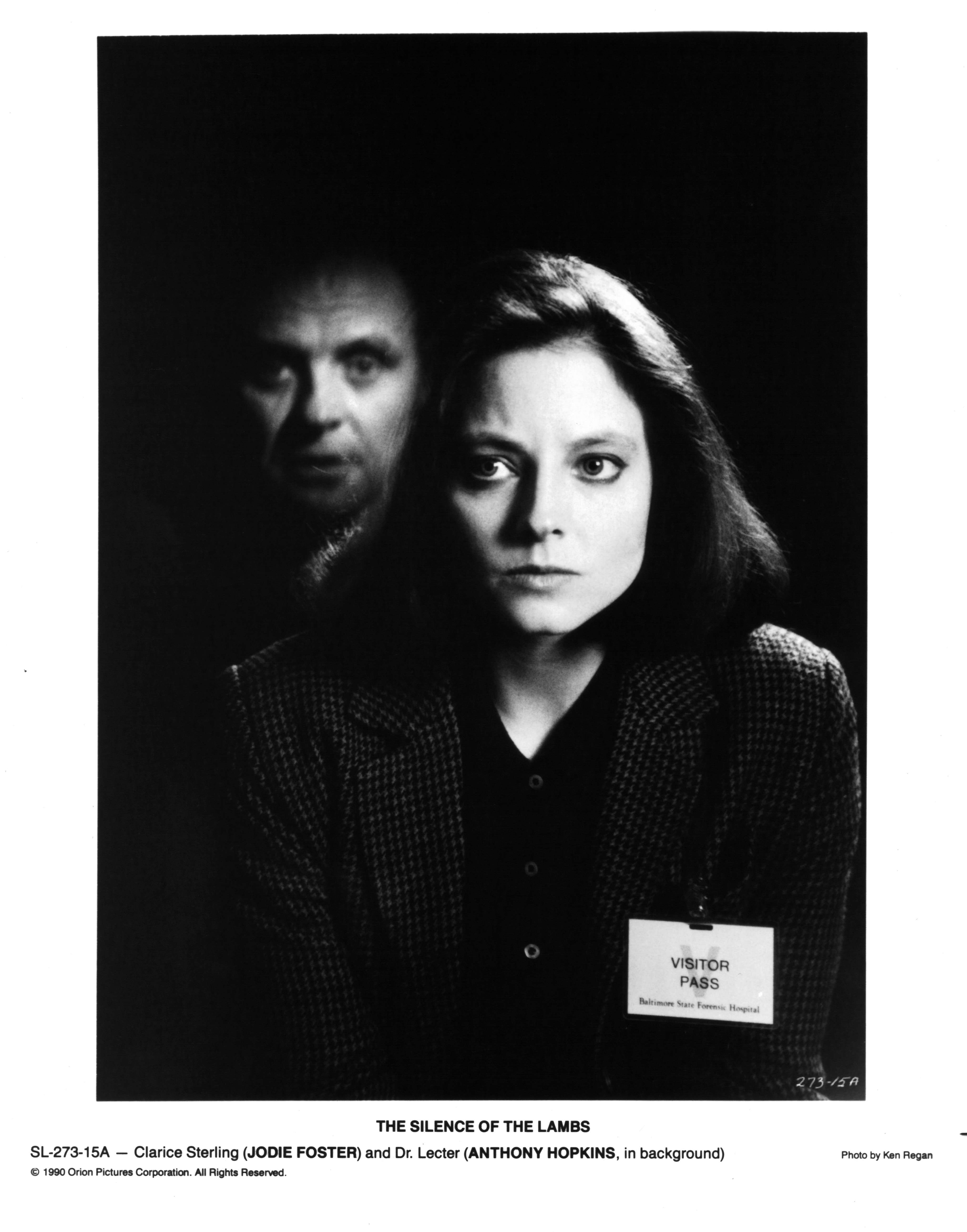 Anthony Hopkins and Jodie Foster on set of The Silence of the Lambs 
