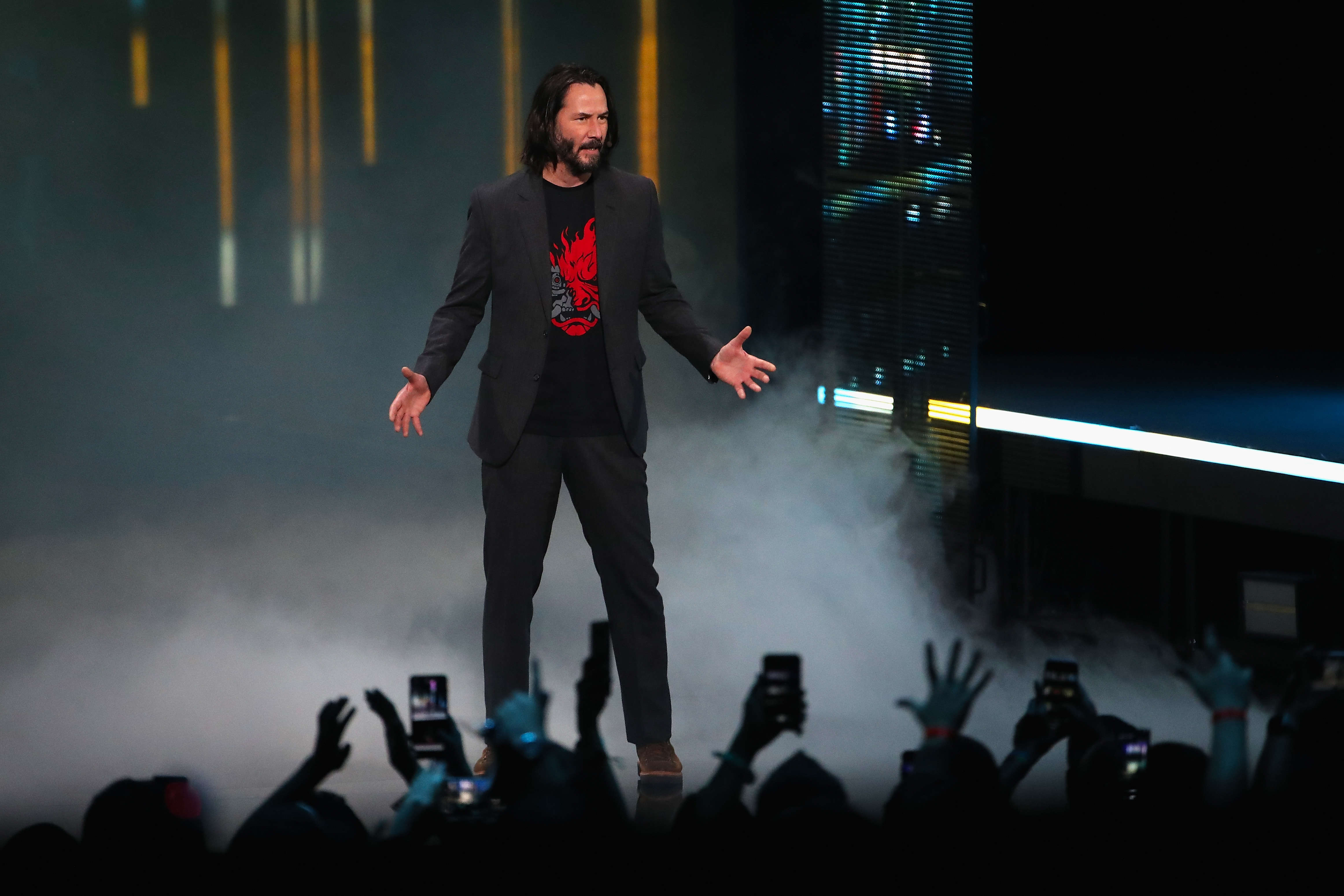 Keanu Reeves at the Microsoft showcase at E3 2019