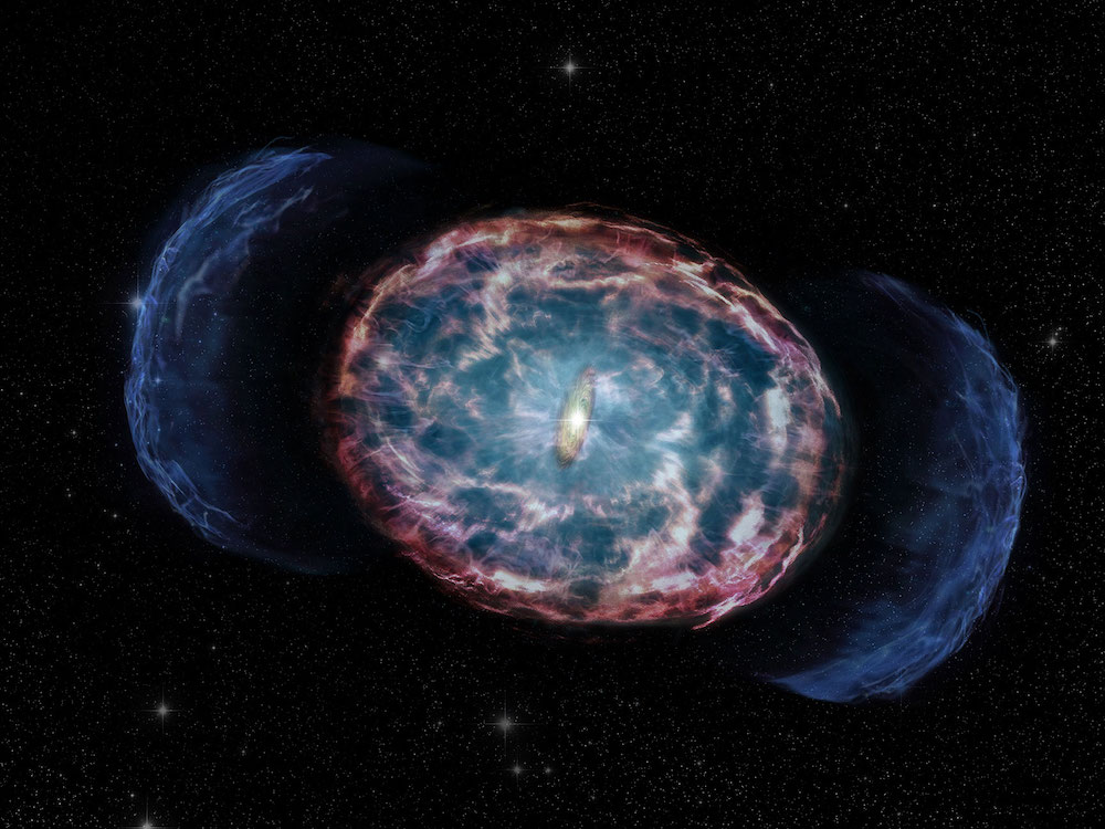 X-rays glow from blast waves as colliding neutron stars create a kilonova