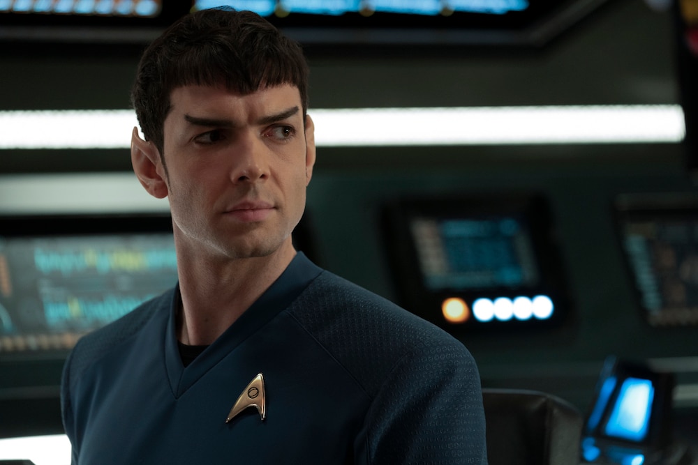 Ethan Peck as Spock in STAR TREK: STRANGE NEW WORLDS