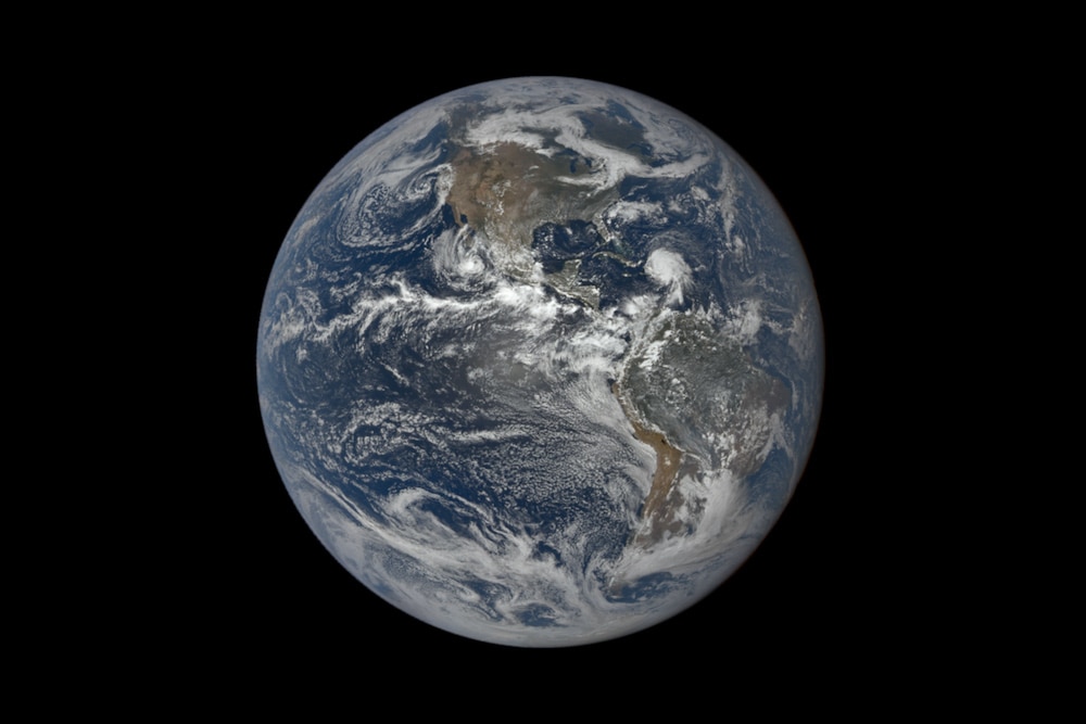 The Earth as seen from the DSCOVR spacecraft 1.5 million km toward the Sun
