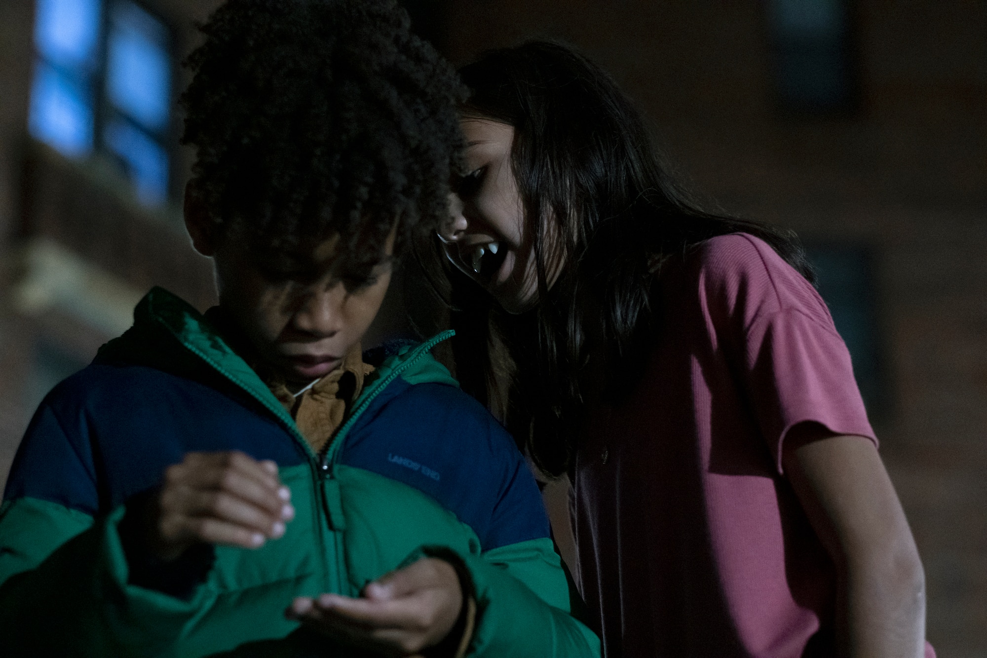 Ian Foreman as Isaiah and Madison Taylor Baez as Eleanor in LET THE RIGHT ONE IN