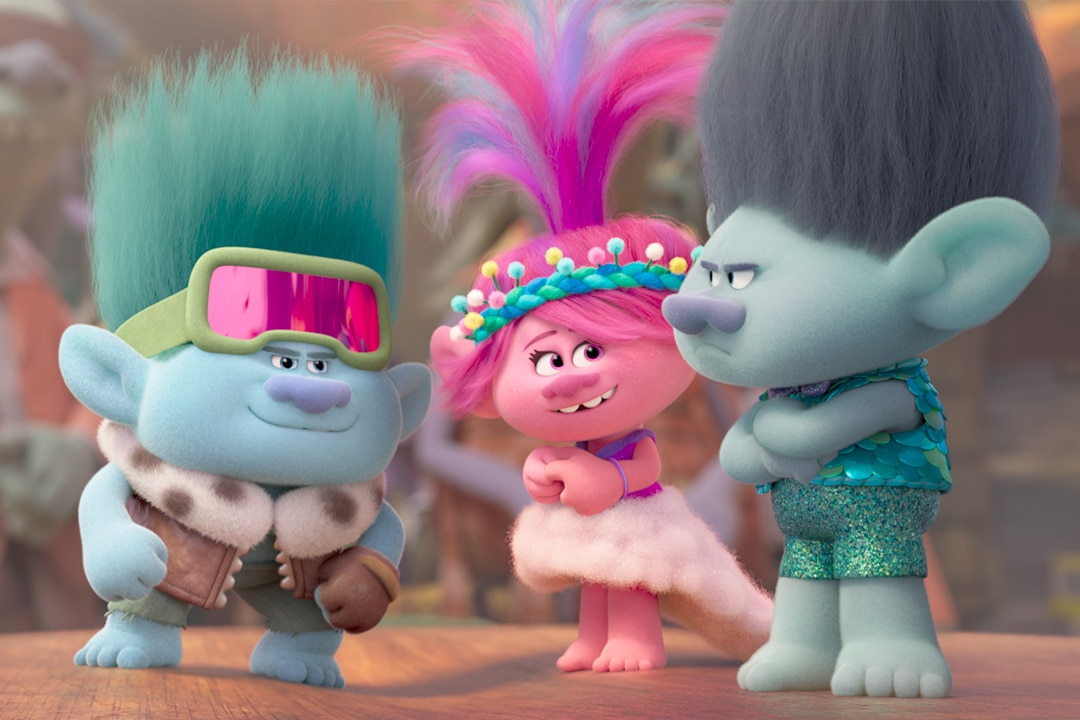 A still image from Trolls Band Together (2023)