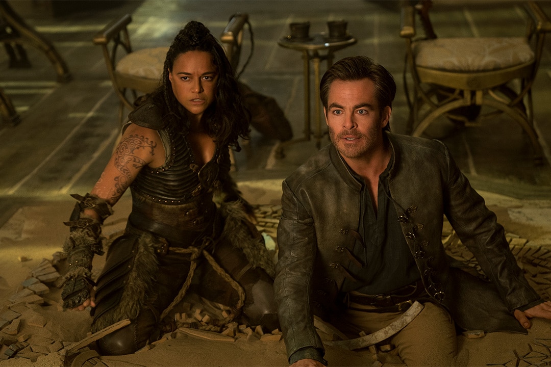 Chris Pine and Michelle Rodriguez in Dungeons & Dragons: Honor Among Thieves (2023)