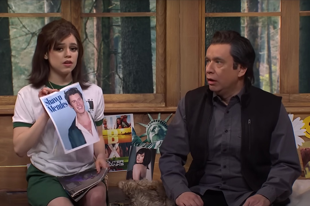 Jenna Ortega and Fred Armisen in Saturday Night Live