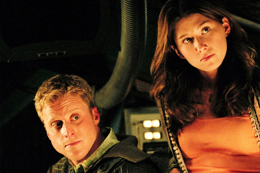 Alan Tudyk and Jewel Staite in Serenity (2005)