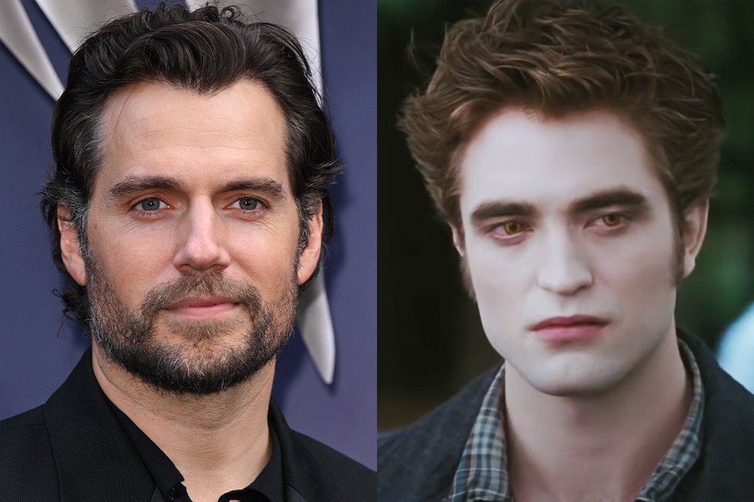 A split featuring Henry Cavill and Robert Pattinson as Edward Cullen in The Twilight Saga: Eclipse (2010).