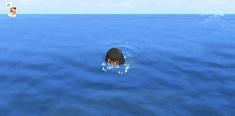 Animal Crossing swimming 2
