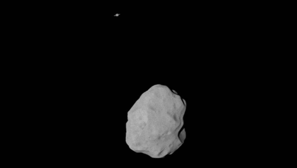 asteroid Lutetia orbiting Saturn
