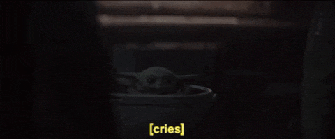 Baby Yoda crying
