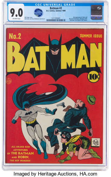 A CGC-graded 9.0 copy of Batman #2