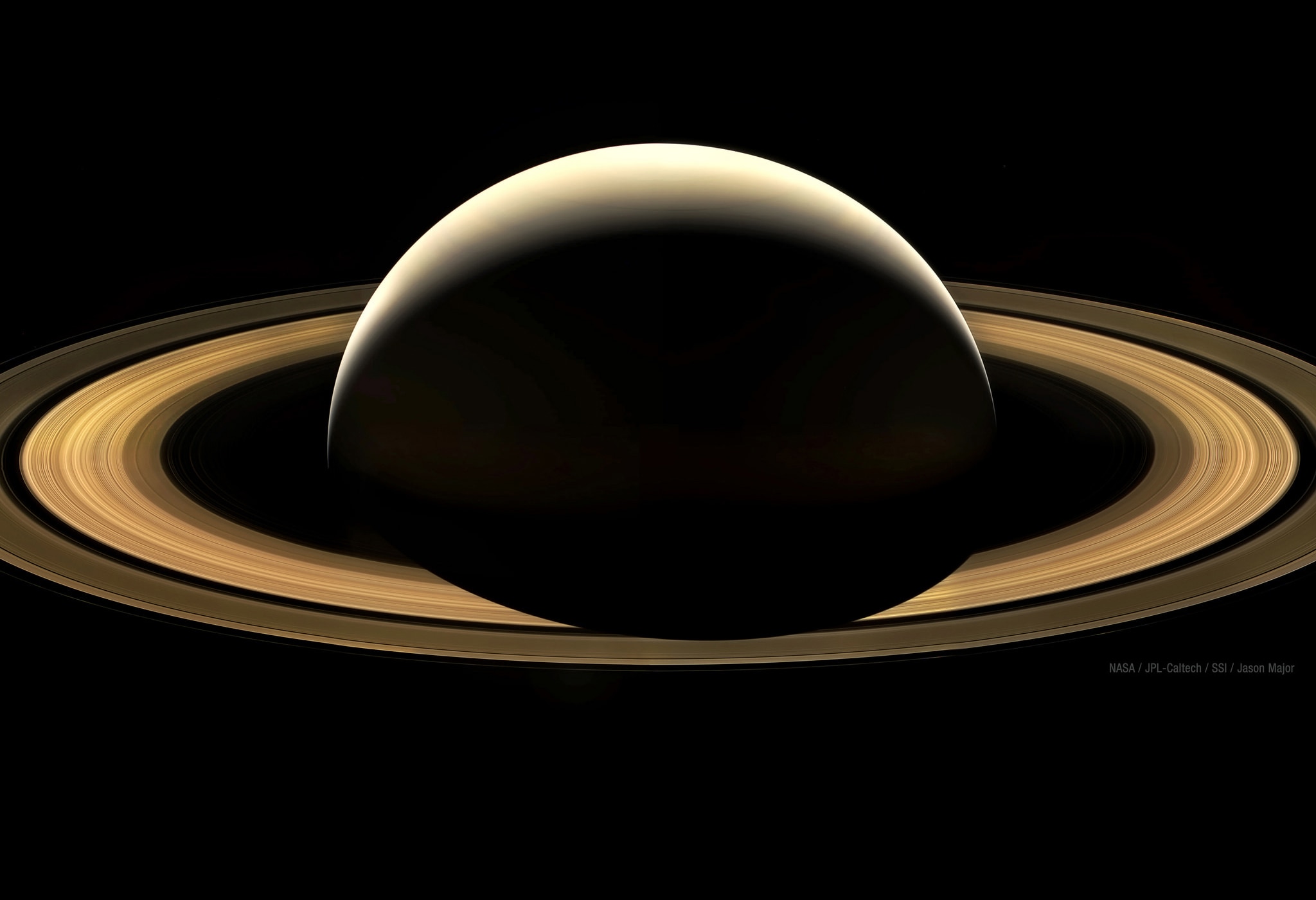 A mosaic from some of the last images Cassini ever took of Saturn. Credit: NASA/JPL-Caltech/Space Science Institute/Jason Major