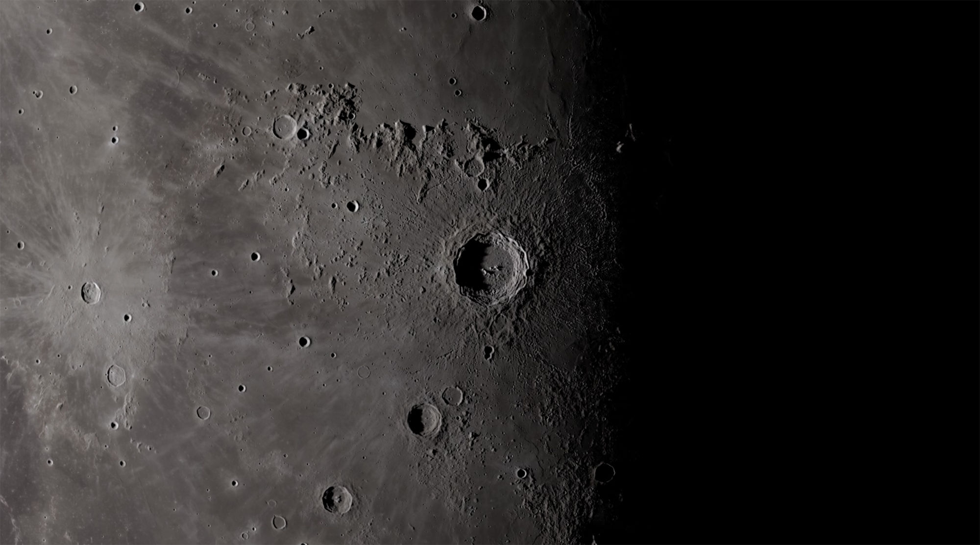 Sunset on the Moon’s crater Copernicus. Credit: NASA/Goddard Space Flight Center’s Scientific Visualization Studio