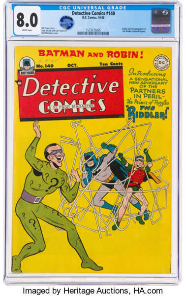 A CGC-graded 8.0 copy of Detective Comics #140