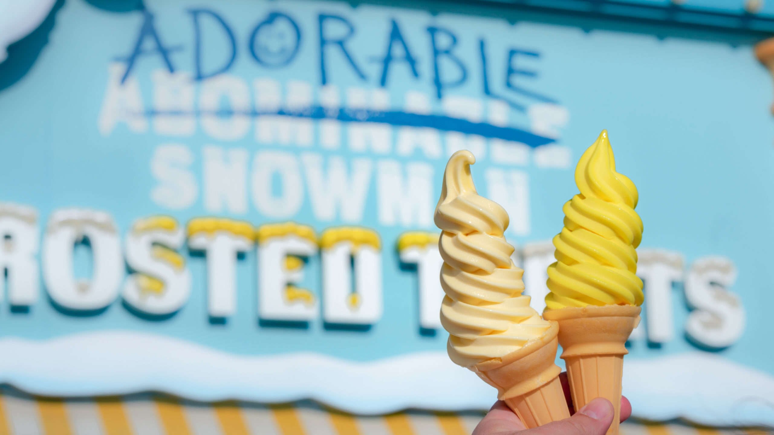 Adorable Snowman's Dole Whip soft-serve at Disney California Adventure