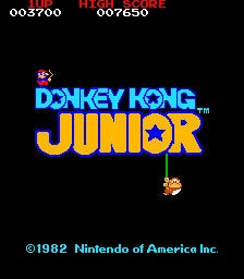 donkey kong jr nes title screen