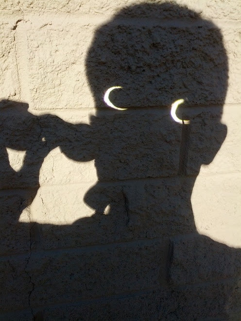 projecting eclipse with binoculars