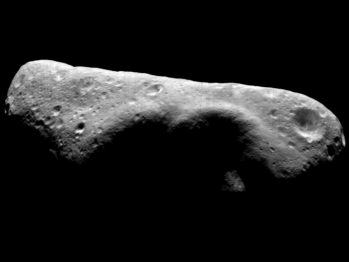 Eros, a lumpy potato of an asteroid, is pretty typical of such solar system objects. Credit: NASA