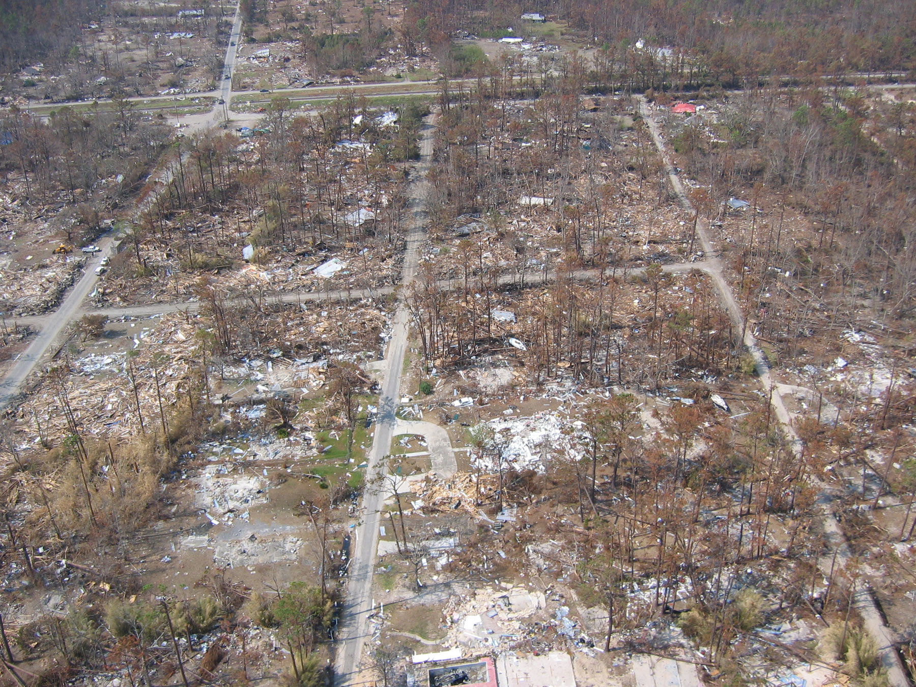 Total destruction caused by the 2015 hurricane Katrina in Waveland, MS. Credit: Lieut. Commander Mark Moran, NOAA Corps, NMAO/AOC. 
