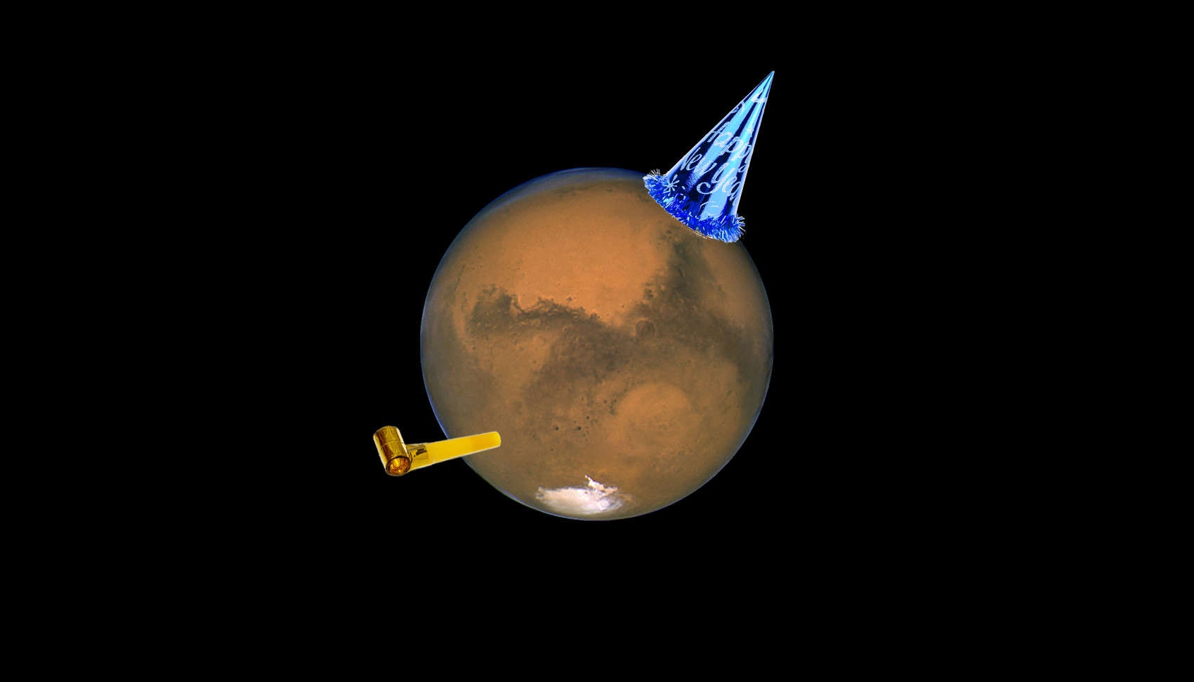 Happy Martian new year! Credit: Getty Images / Fotonen / arsenic and NASA/ESA, J. Bell (Cornell U.) and M. Wolff (SSI)