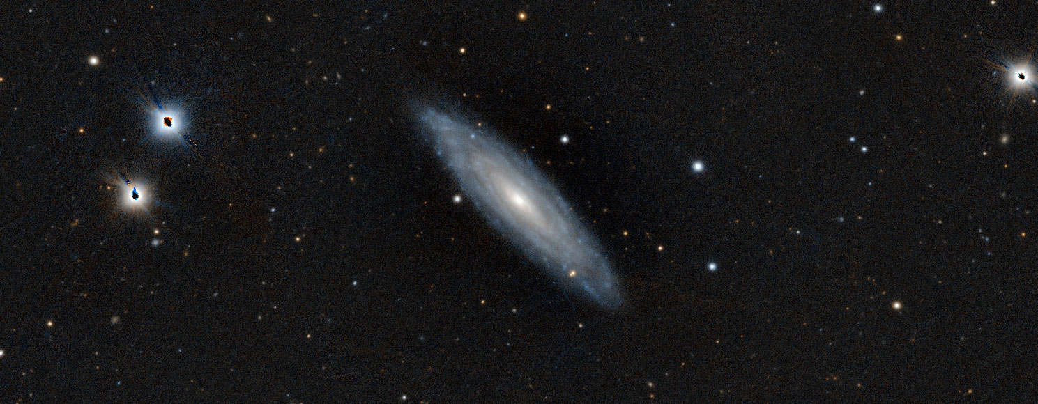 Ground-based Pan-STARRS observatory image of the spiral galaxy NGC 3254. Credit: Aladin/Pan-STARRS