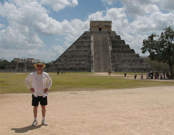 Phil Plait at the Temple of Kukulkan in Chichen Itza. Credit: Phil Plait