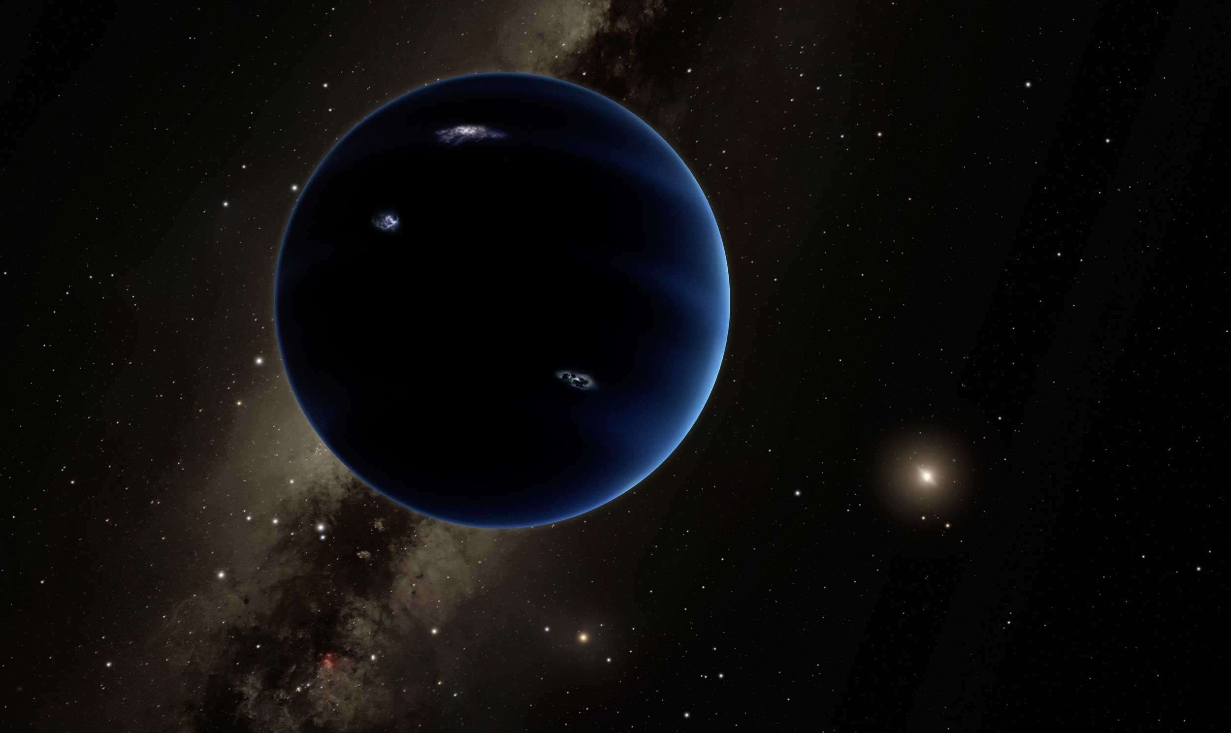 Art depicting a hypothetical Planet Nine orbiting the Sun far beyond Neptune. Credit: NASA/JPL-Caltech / Robert Hurt