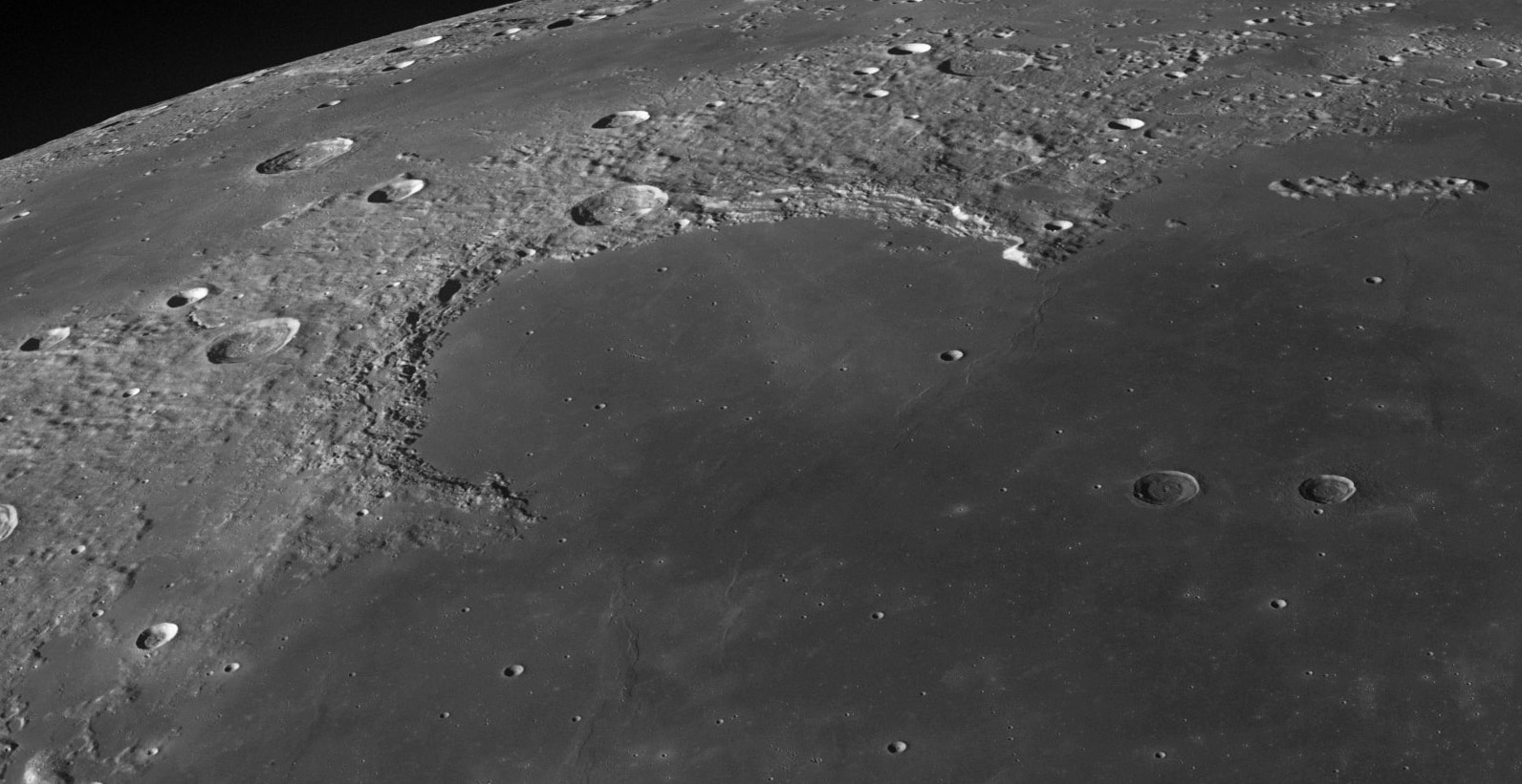 Sinus Iridum, a huge impact feature on the Moon. Credit: NASA/GSFC/Arizona State University / Seán Doran