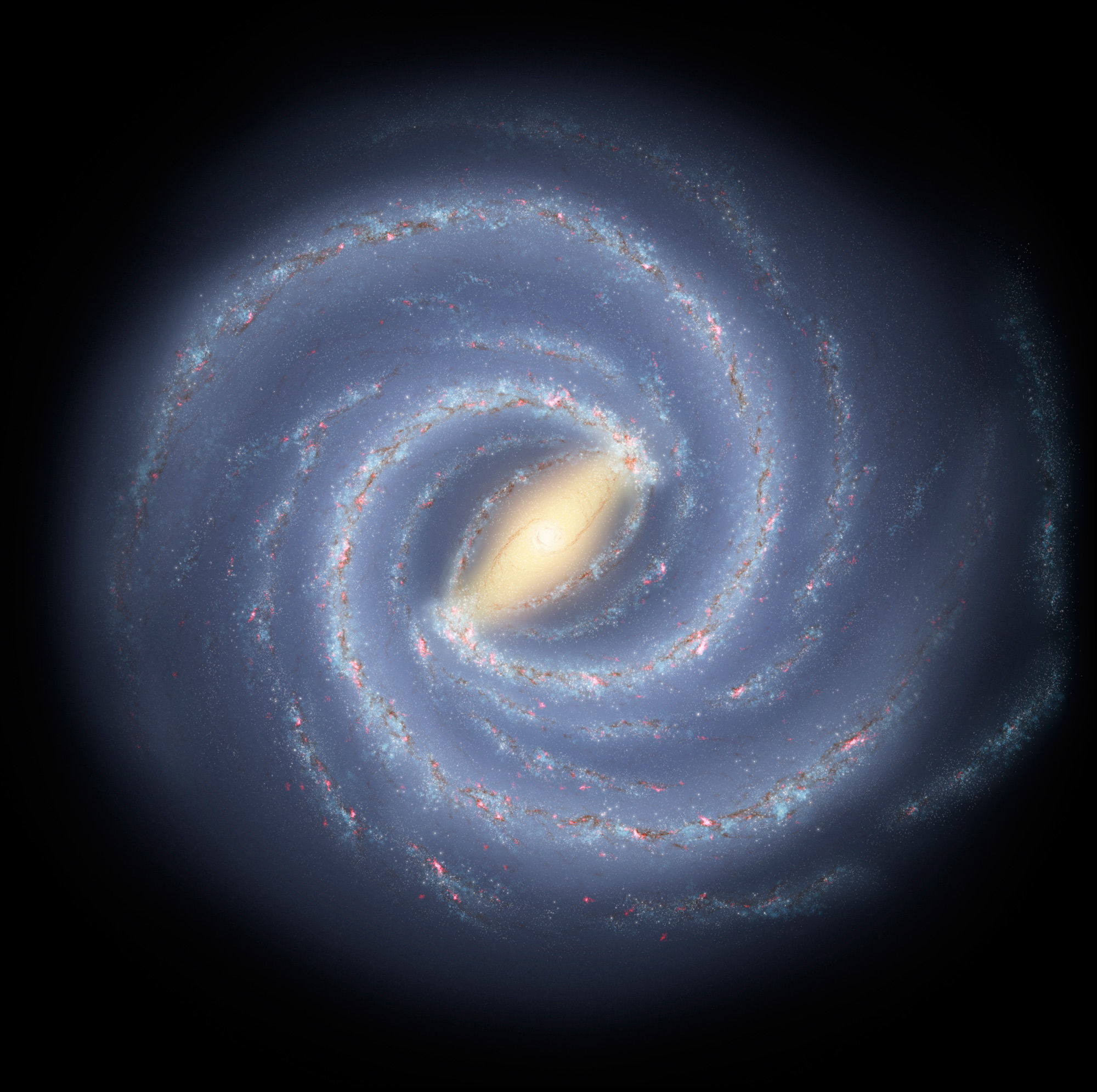 The Milky Way is a disk galaxy with hundreds of billions of stars. A new study indicates it underwent a burst of vigorous star formation that peaked about 2 billion years ago. Credit: NASA/JPL-Caltech/R. Hurt (SSC/Caltech)