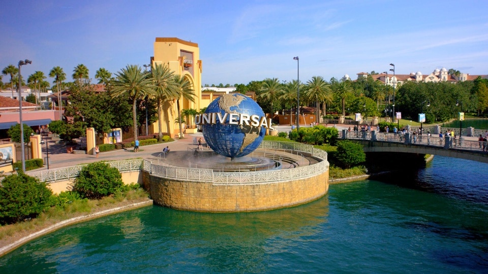 Universal Orlando Globe and bridge over water