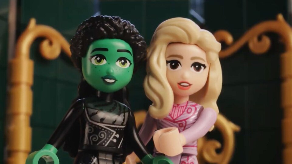 A scene from Wicked's LEGO Trailer