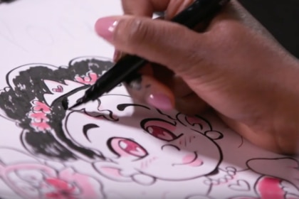 Shauna Grant sketching Princess Love Pon