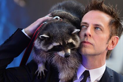 James Gunn and Oreo the Raccoon