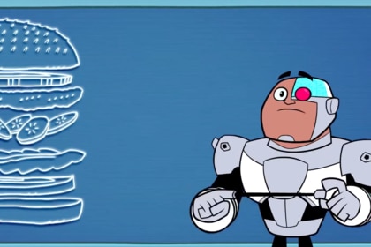 Teen Titans Go cyborg burger via DC YouTube 2019