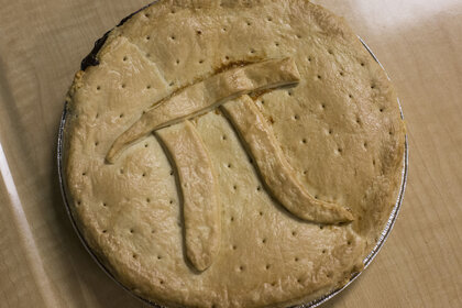  A Pi Day pie from Reilly's Bakery in Biddeford at Biddeford High School