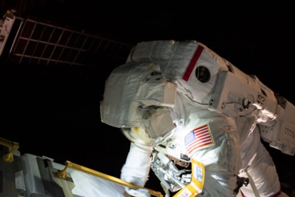 NASA astronaut Anne McClain on a spacewalk