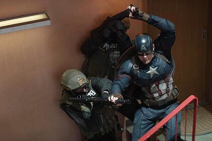 Captain America Civil War staircase fight