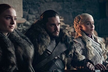 Sansa Stark, Jon Snow, and Danaerys Targaryen in HBO's Game of Thrones