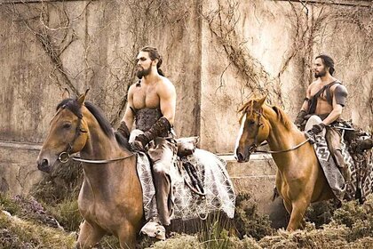 Jason Momoa rides as Khal Drogo in HBO's Game of Thrones