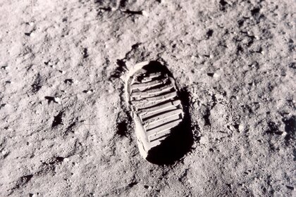 Footprint on the lunar surface