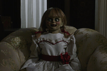 The Annabelle doll in Annabelle Comes Home